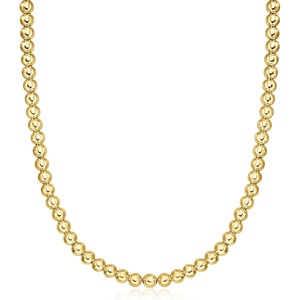 image:imageRossSimons Italian 6mm 18kt Gold Over Sterling Bead NecklaceNo Gemstone