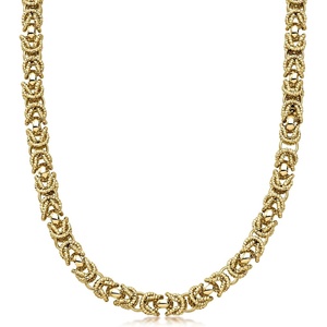 image:imageRossSimons Italian 8mm 14kt Yellow GoldPlated Byzantine Necklace 18 inches