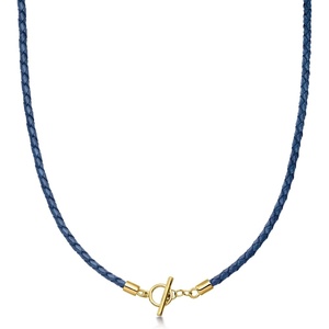 image:imageRossSimons Italian Blue Leather Braided Toggle NecklaceNo Gemstone