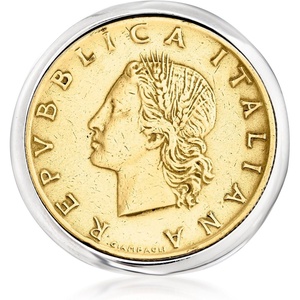 image:imageRossSimons Italian Genuine 20Lira Coin Ring in Sterling SilverNo Gemstone