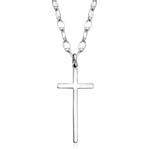 image:imageRossSimons Italian Sterling Silver Cross NecklaceNo Gemstone