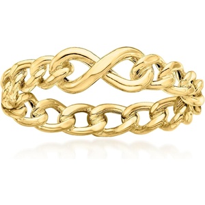 image:imageRossSimons Pure Collection Italian 14kt Yellow Gold Infinity Symbol CurbLink Ring Size 7