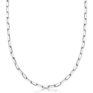 image:imageRossSimons RhodiumPlated Paper Clip Link NecklaceNo Gemstone