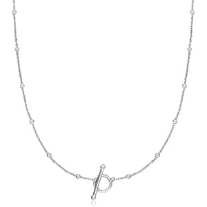image:imageRossSimons Sterling Silver BeadStation Toggle NecklaceNo Gemstone