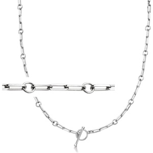 image:imageRossSimons Sterling Silver CharmCompatible Paper Clip Link Toggle NecklaceNo Gemstone