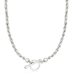 image:imageRossSimons Sterling Silver RopeChain Toggle NecklaceNo Gemstone
