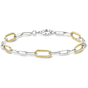 image:imageRossSimons Sterling Silver and 18kt Gold Over Sterling Paper Clip Link Braceletno gemstone