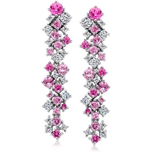 image:imageRossSimons Sterling SilverPlated Drop Earrings With Multicolored 590 ct tw LabGrown Sapphires and 140 ct tw Czs
