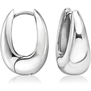 image:imageRossSimons Sterling SilverPlated Oval Hoop Earrings