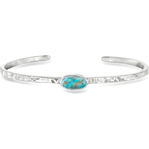 image:imageRossSimons Turquoise Hammered Cuff Bracelet in Sterling SilverStabilized Turquoise