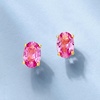 image:imagePure Collection by RossSimons 070 ct tw Oval LabGrown Pink Sapphire Stud Earrings in 18kt Gold Vermeil