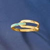 image:imagePure Collection by RossSimons Turquoise Enamel Interlocking Ring in 10kt Yellow GoldNo Gemstone