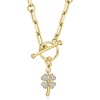image:imageRossSimons 010 ct tw Diamond 4Leaf Clover Charm in 18kt Gold Over Sterling
