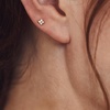 image:imageRossSimons 010 ct tw Diamond Clover FlatBack Stud Earrings in 10kt Yellow Gold