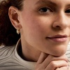 image:imageRossSimons 015 ct tw Diamond TripleHoop Earrings in 18kt Gold Over Sterling