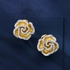 image:imageRossSimons 020 ct tw Diamond Flower Earrings in 18kt Gold Over Sterling