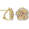 image:imageRossSimons 020 ct tw Diamond Flower Earrings in 18kt Gold Over Sterling