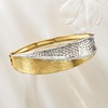 image:imageRossSimons 025 ct tw Diamond Bangle Bracelet in Sterling Silver and 18kt Gold Over SterlingDiamond