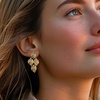 image:imageRossSimons 025 ct tw Diamond Leaf Drop Earrings in 18kt Gold Over Sterling