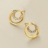 image:imageRossSimons 030 ct tw LabGrown Diamond DoubleCircle Earrings in 18kt Gold Over Sterling