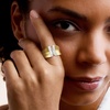 image:imageRossSimons 035 ct tw Diamond Ribbed Ring in 18kt Gold Over SterlingDiamond