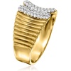 image:imageRossSimons 035 ct tw Diamond Ribbed Ring in 18kt Gold Over SterlingDiamond