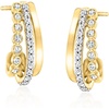 image:imageRossSimons 050 ct tw LabGrown Diamond 3Row Curved Earrings in 18kt Gold Over Sterling