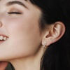 image:imageRossSimons 050 ct tw LabGrown Diamond 3Row Curved Earrings in 18kt Gold Over Sterling