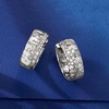 image:imageRossSimons 050 ct tw ScatteredDiamond Hoop Earrings in Sterling Silver
