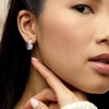 image:imageRossSimons 050 ct tw ScatteredDiamond Hoop Earrings in Sterling Silver