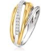 image:imageRossSimons 060 ct tw White Topaz Crisscross Ring in Sterling Silver and 18kt Gold Over Sterling SilverTopaz