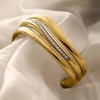 image:imageRossSimons 100 ct tw LabGrown Diamond MultiRow Wave Cuff Bracelet in 18kt Gold Over SterlingDiamond