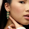 image:imageRossSimons 1200 ct tw Emerald Leaf Drop Earrings in 18kt Gold Over Sterling