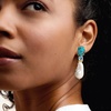 image:imageRossSimons 1213mm Cultured Pearl and 280 ct tw Sky Blue Topaz Drop Earrings With Turquoise in 18kt Gold Over Sterling