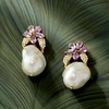 image:imageRossSimons 1215mm Cultured Baroque Pearl and 200 ct tw Amethyst Floral Drop Earrings With 30 ct tw White Topaz in 18kt Gold Over Sterling