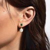 image:imageRossSimons 130 ct tw Emerald and 859mm Cultured Pearl Drop Earrings in 18kt Gold Over Sterling