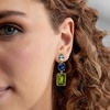 image:imageRossSimons 14kt Yellow GoldPlated Drop Earrings With Simulated Tonal Blue and Green Gemstones