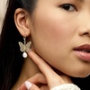 image:imageRossSimons 14kt Yellow GoldPlated Filigree Butterfly Drop Earrings With 885mm Cultured Pearls