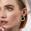 image:imageRossSimons 14kt Yellow GoldPlated Twisted Hoop Earrings With Lapis
