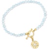 image:imageRossSimons 1600 ct tw Aquamarine Bead CharmCompatible Toggle Bracelet in 18kt Gold Over Sterlingaquamarine
