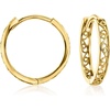image:imageRossSimons 18kt Gold Over Sterling Filigree Huggie Hoop Earrings With Removable Multicolored Enamel Evil Eye Charms