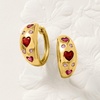 image:imageRossSimons 210 ct tw MultiGemstone Heart Station Hoop Earrings in 18kt Gold Over Sterling