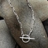 image:imageRossSimons 25mm Sterling Silver Paper Clip Link Toggle NecklaceNo Gemstone