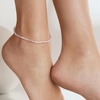 image:imageRossSimons 335mm Pink Opal Bead Anklet in 18kt Gold Over Sterling 9 inches