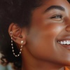 image:imageRossSimons 375mm Cultured Pearl and 40 ct tw CZ DoublePiercing Earrings in 18kt Gold Over Sterling