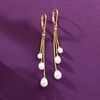 image:imageRossSimons 465mm Cultured Pearl Drop Earrings in 18kt Gold Over Sterling