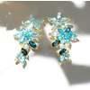 image:imageRossSimons 770 ct tw Tonal Blue Topaz Floral Earrings in 18kt Gold Over Sterling