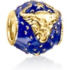 image:imageRossSimons Capricorn  Blue Enamel Zodiac Bead Charm in 18kt Gold Over Sterling