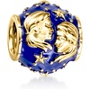image:imageRossSimons Capricorn  Blue Enamel Zodiac Bead Charm in 18kt Gold Over Sterling