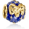 image:imageRossSimons Capricorn  Blue Enamel Zodiac Bead Charm in 18kt Gold Over Sterling